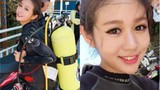 Nữ thợ lặn Thái Lan gợi cảm gây chú ý trên bãi biển