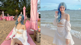 Khoe body khi đi biển, hot girl làng game Thái Lan gây bão mạng