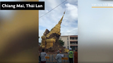 Chùa cổ Thái Lan 500 tuổi đổ sập do mưa bão