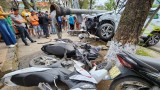 Tránh xe máy, ô tô con mất lái gây tai nạn liên hoàn ở Huế