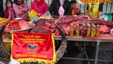 Xẻ thịt trâu chọi vô địch, bán đắt 2-3 triệu đồng/kg