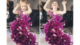 Mẹ tạo váy lộng lẫy cho con gái nhỏ bằng rau củ quả