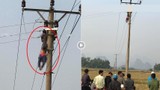 Video: Trèo lên cột điện ngồi uống rượu, người đàn ông bị điện giật tử vong