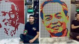 Chàng shipper có tài lẻ biến khối rubik sắc màu thành tranh chân dung