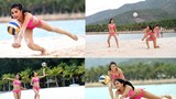 Ngắm thí sinh Hoa hậu Hoàn vũ VN diện bikini chơi bóng chuyền