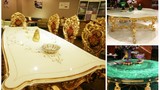 Những bộ bàn ghế dát vàng siêu chất ở Việt Nam