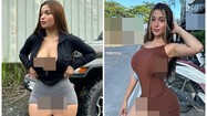 Hot girl liên tục “bỏ quên” nội y, mặc bó chẽn gây phản cảm