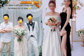 Gái xinh gây tranh cãi vì ăn mặc “ô dề” đi đám cưới