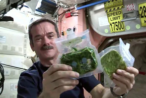 Lơ lửng trong vũ trụ, phi hành gia dùng đồ ăn thế nào?