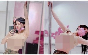 Ngượng đỏ mặt trước hot girl siêu vòng 1 hớ hênh khi múa cột