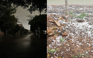 Cảnh tượng mưa đá tại Yên Bái khiến dư luận xôn xao