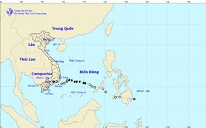 Áp thấp nhiệt đới đã vào đất liền Ninh Thuận-Bình Thuận