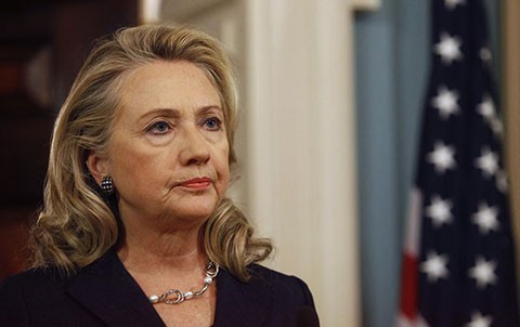  Hillary Clinton mang phát biểu tại Bộ Ngoại giao Mỹ ở Washington về cái chết của nhân viên đại sứ quán Mỹ ở Benghazi vào hôm 12/9.