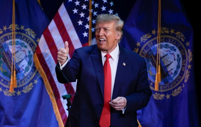 Ông Donald Trump tại một chiến dịch tranh cử ở Rochester, bang new Hamsphire, ngày 21/1/2024. Ảnh: AP
