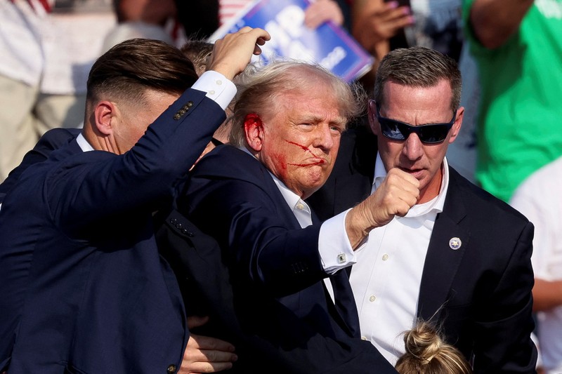 Republican presidential candidate Donald Trump holds a campaign rally in Butler