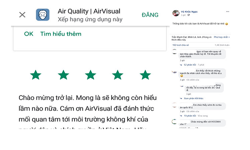 AirVisual đã trở lại trên kho ứng dụng tại Việt Nam