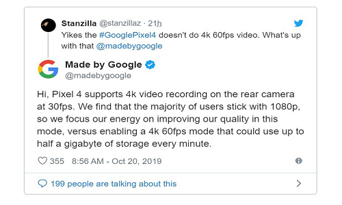 Tại sao Google không hỗ trợ quay video 4K 60fps trên Pixel 4?