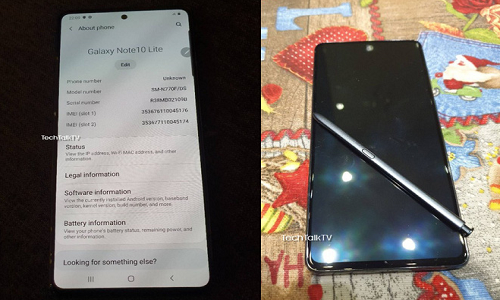 Điện thoại Samsung Galaxy Note 10 Lite lộ ảnh thực tế