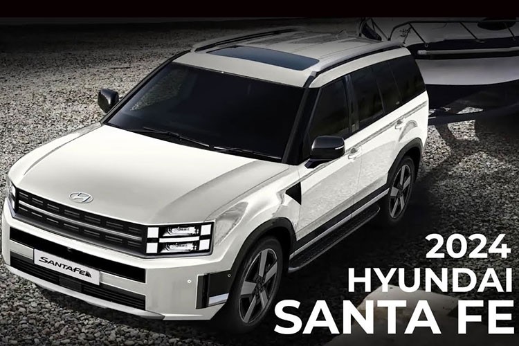 Hyundai SantaFe 2024 revealed more square and modern photos like a