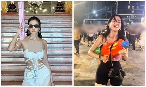 View - 	Siêu mẫu Anh Thư quậy tưng bừng ở lễ hội té nước Songkran