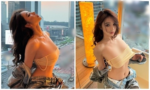 View - 	Hot girl gây xôn xao khi mặc áo ngực lả lơi tưởng sắp rơi 