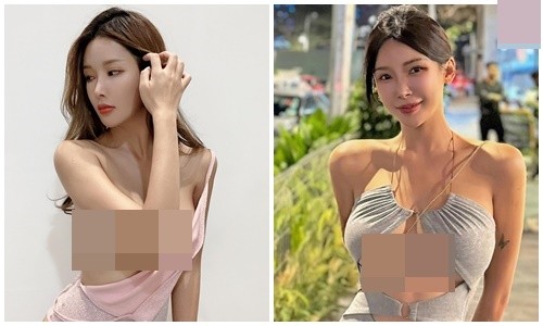 View - 	Cạn lời hot girl quên nội y kéo áo lộ vòng một hớ hênh