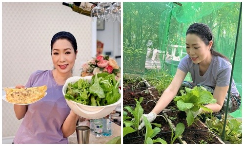 View - 	Trịnh Kim Chi vào bếp nấu ăn từ rau trồng trong biệt thự