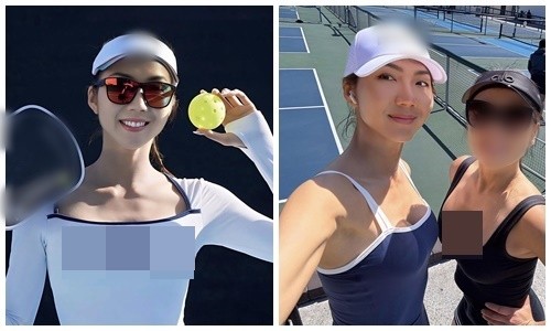 View - 	Ngọc Quyên khoe dáng quyến rũ trên pickleball khi định cư ở Mỹ