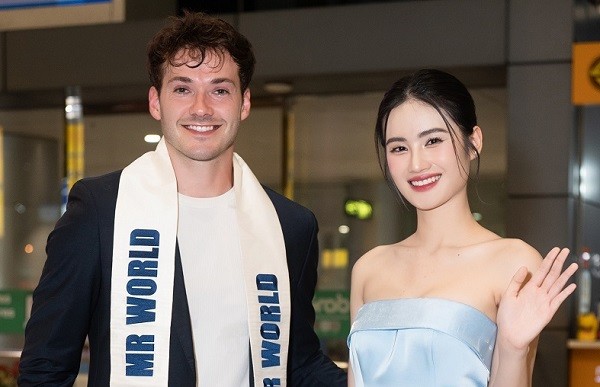 View - 	Ý Nhi ra sân bay đón đương kim Mr World 2019 đến Việt Nam 