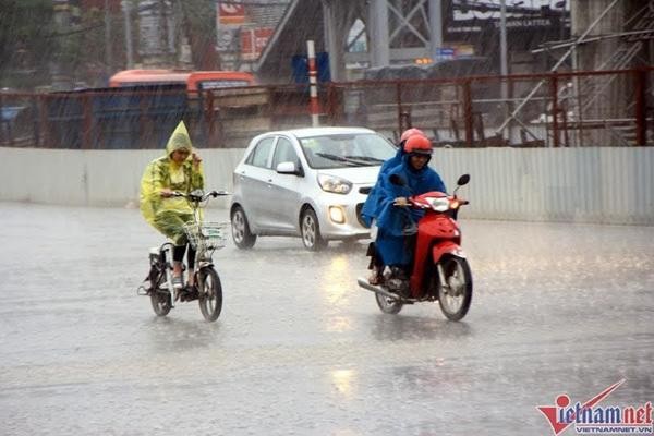Thời tiết Hà Nội có mưa rào và giông
