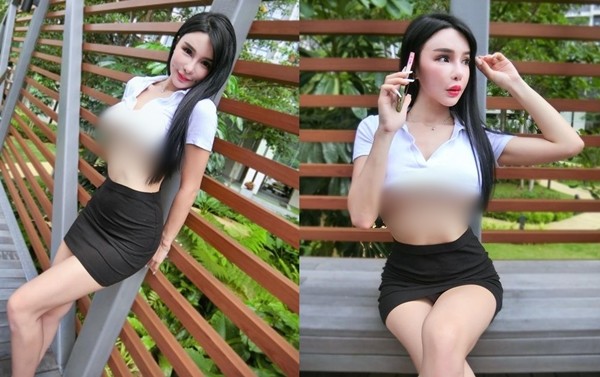 Ngượng đỏ Mặt Hot Girl Xinh đẹp Diện Mốt Hở Chân Ngực Khoe Dáng