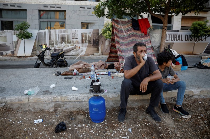 Displaced families shelter amid ongoing conflict, in Beirut