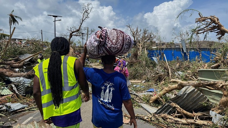 Aftermath of Cyclone Chido, in Mayotte