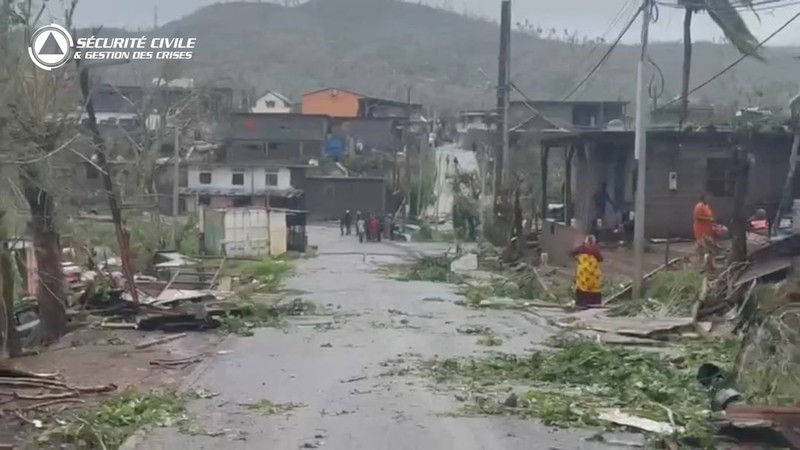 Aftermath of Cyclone Chido, in Mayotte