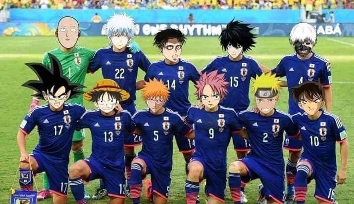Ảnh chế bóng đá Thắng Đức toàn bộ cầu thủ Nhật hóa Anime