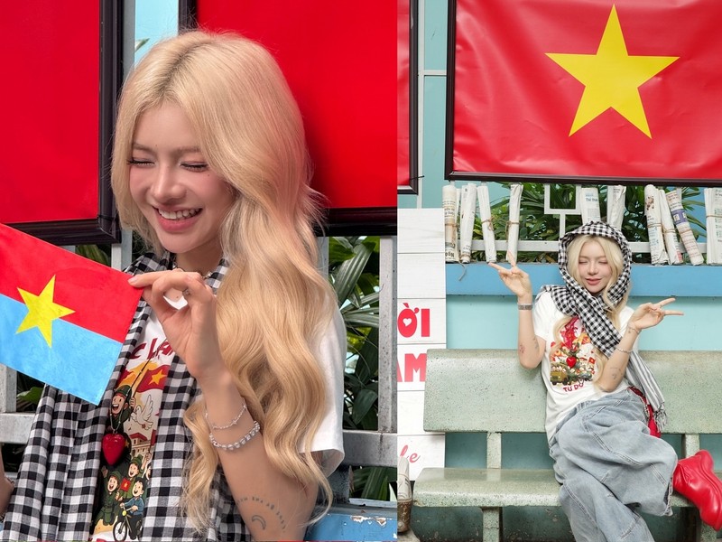 View - 	Đu trend yêu nước gái xinh TikTok Bùi Thảo Ly gây chú ý