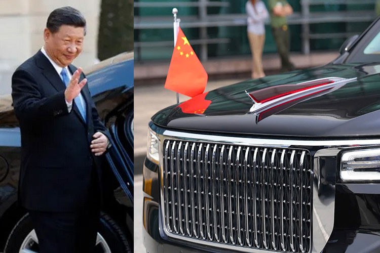 View - 	Cận cảnh Hồng Kỳ N701 limousine chở ông Tập Cận Bình tại Việt Nam