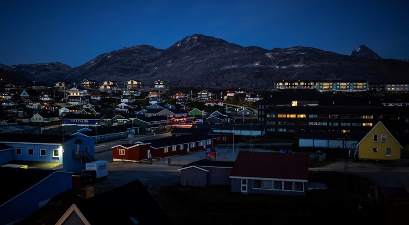 Houses are pictured in Nuuk