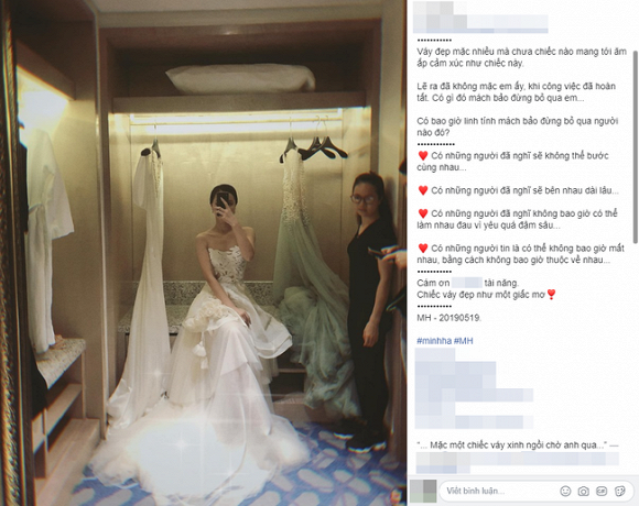 MC Minh Hà bất ngờ đi thử váy cưới chuẩn bị lên xe hoa
