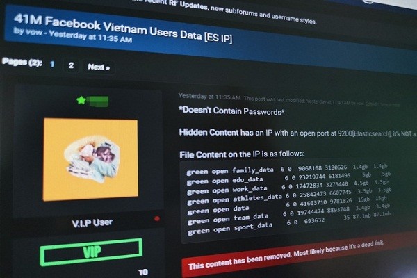 Hacker khoe dữ liệu của 41 triệu người dùng Facebook Việt Nam