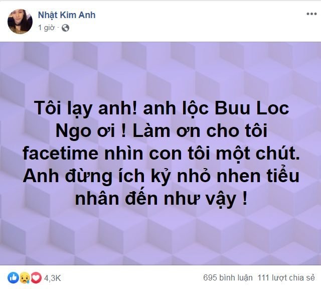 Nhat Kim Anh tham thiet xin chong cho duoc nhin con… dau chi 1 phut