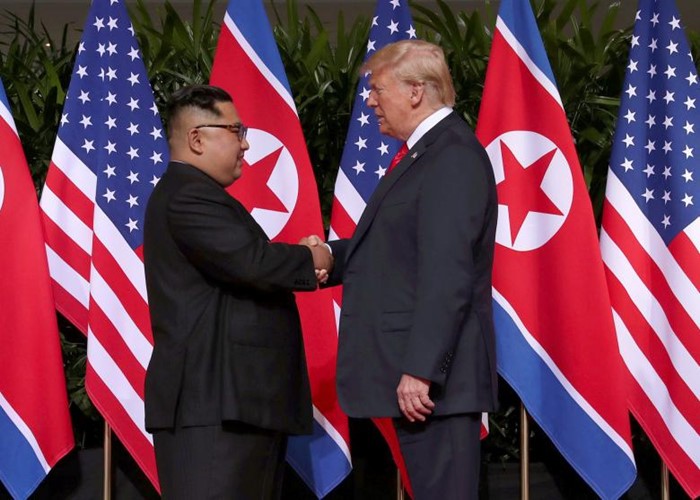 Tong thong Trump va ba lan gap Chu tich Trieu Tien Kim Jong-un