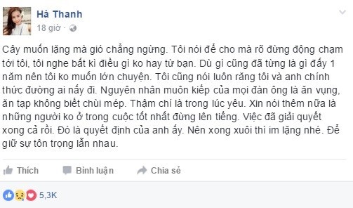 Ha Lade chia tay vi ban trai thieu gia vi an vung