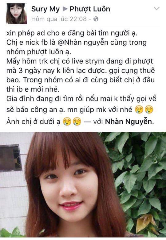 Xon xao thong tin thieu nu xinh dep mat tich khi di phuot-Hinh-4