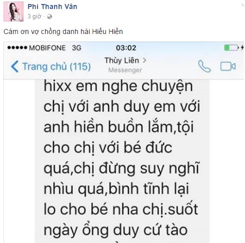 Phi Thanh Van co tinh de lo tin nhan “mat” “dim” Bao Duy?