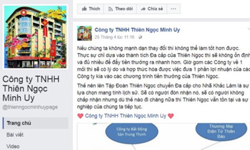 "Bien the" moi cua Thien Ngoc Minh Uy chua duoc phep ban hang da cap
