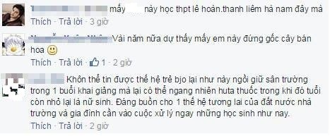 Nu sinh THPT Le Hoan hút thuóc trong le khai giảng gay sot-Hinh-3