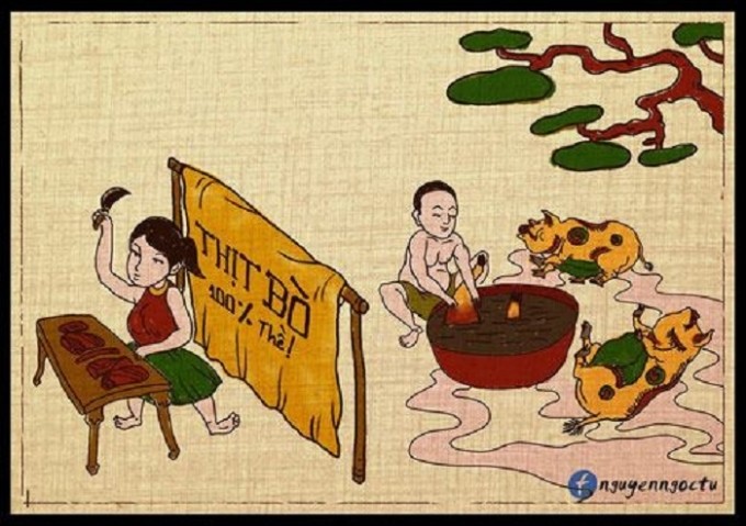 Bo tranh Dong Ho che thuc trang thuc pham ban gay sot-Hinh-4