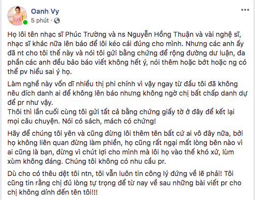 Vy Oanh tung bang chung khang dinh dan chi Minh Tuyet vi pham ban quyen