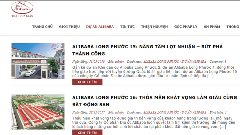 Alibaba dang tu thao do van phong trai phep tai Dong Nai